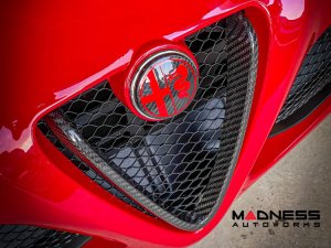 Alfa Romeo 4C Carbon Fiber Badge Cover Kit - Alfa Romeo Logo in Red Alfa Romeo 4C Carbon Fiber Badge Cover Kit - Alfa Romeo Logo in Red